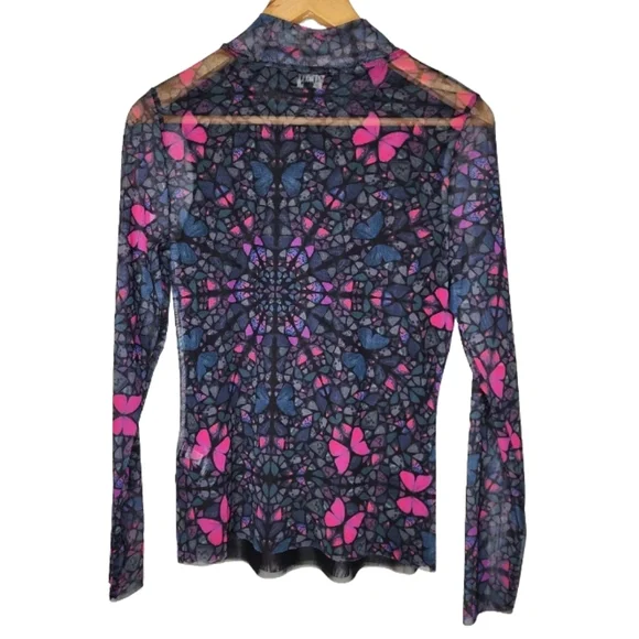 TED BAKER London Kamill Mesh Top In Black Size M - Picture 4 of 11